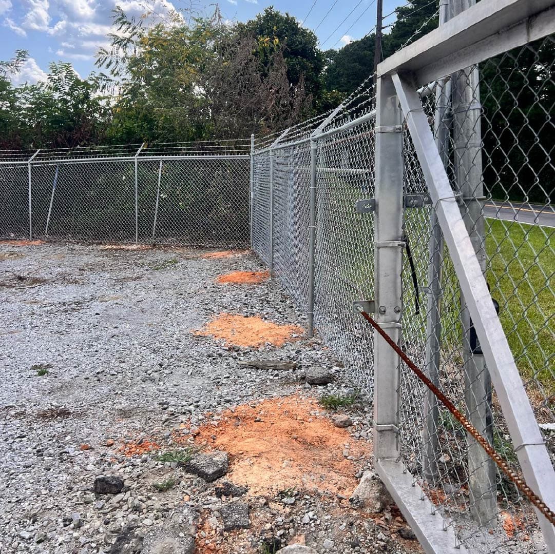 Durable chain link fencing protecting a residential yard