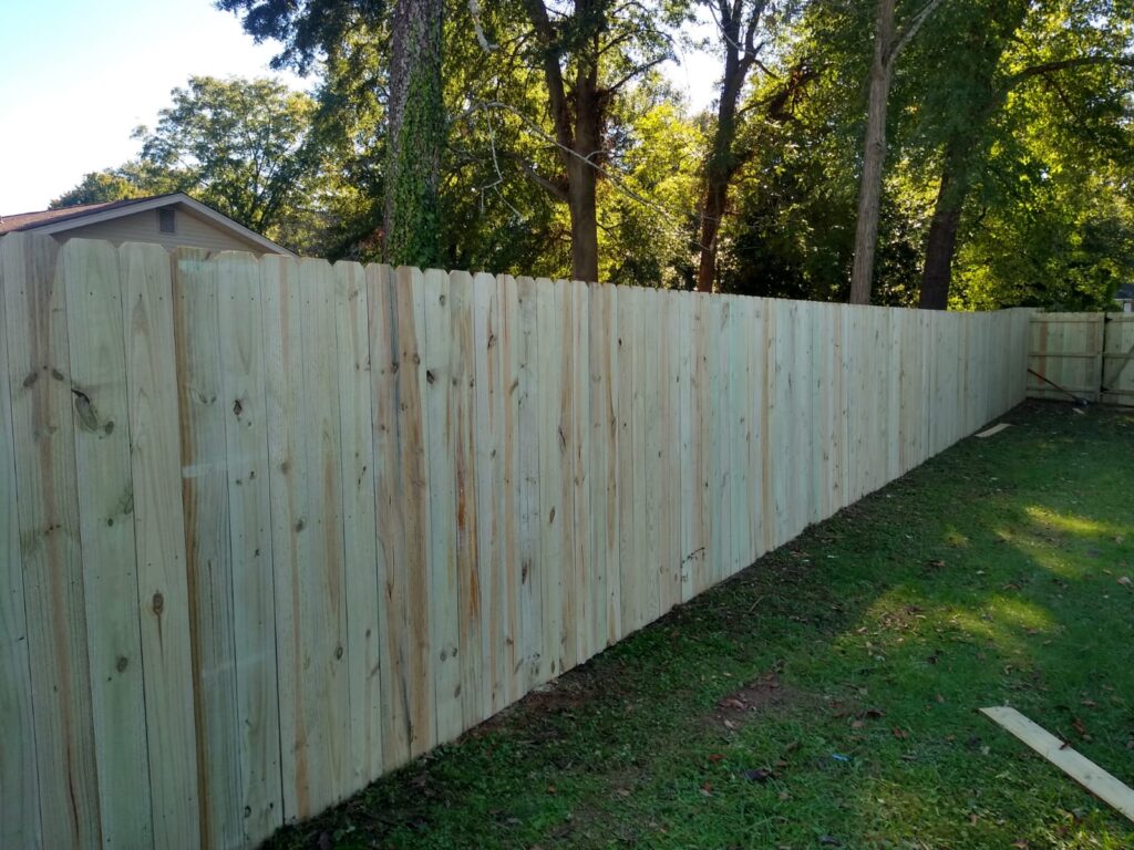 Residential wood fence with gate in Dacula GA home exterior