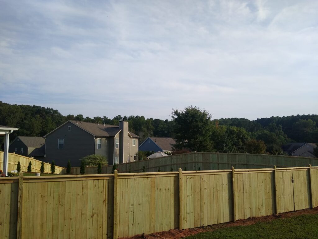 Custom residential wood fencing project in Marietta GA